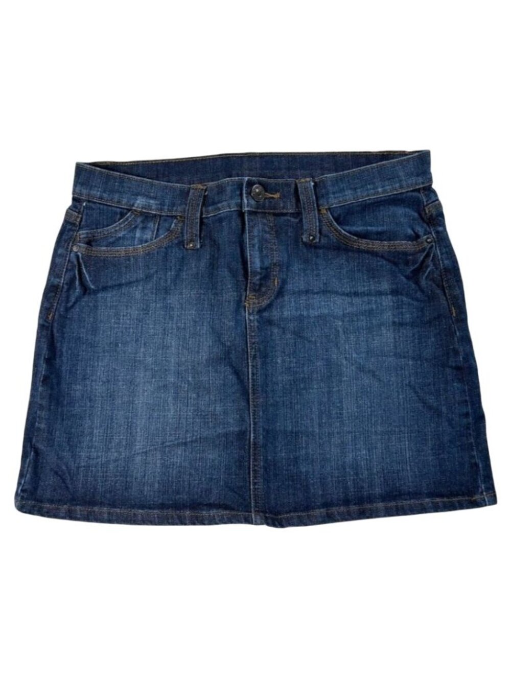 Gap Denim Mini Skirt Dark Rinse Blue Wash Postage Stamp Vintage Y2k Size 2